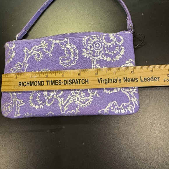 Vera Bradley Vegan Leather Essential Zip Wristlet Purple Paisley NEW - Picture 6 of 7